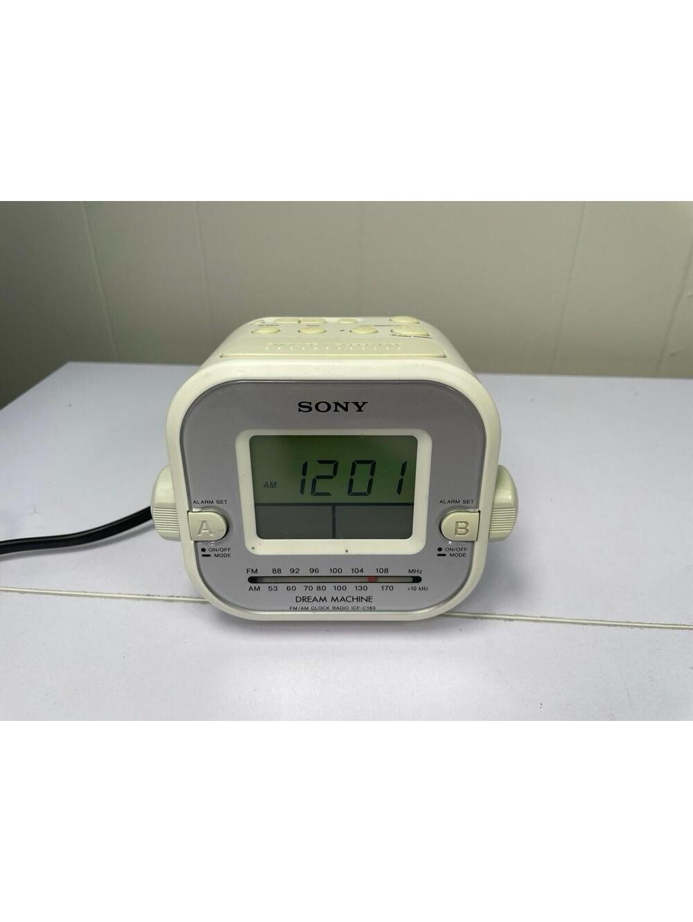 Sony Dream Machine ICF-C180 FM/AM Clock Radio Dual Alarm Tested Works Vintage
